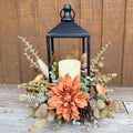 Autumn Dahlia Glow – Lighted Fall Floral Lantern