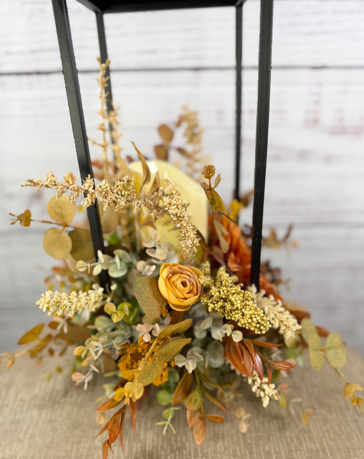 Autumn Glow Lantern Floral Arrangement – 2N
