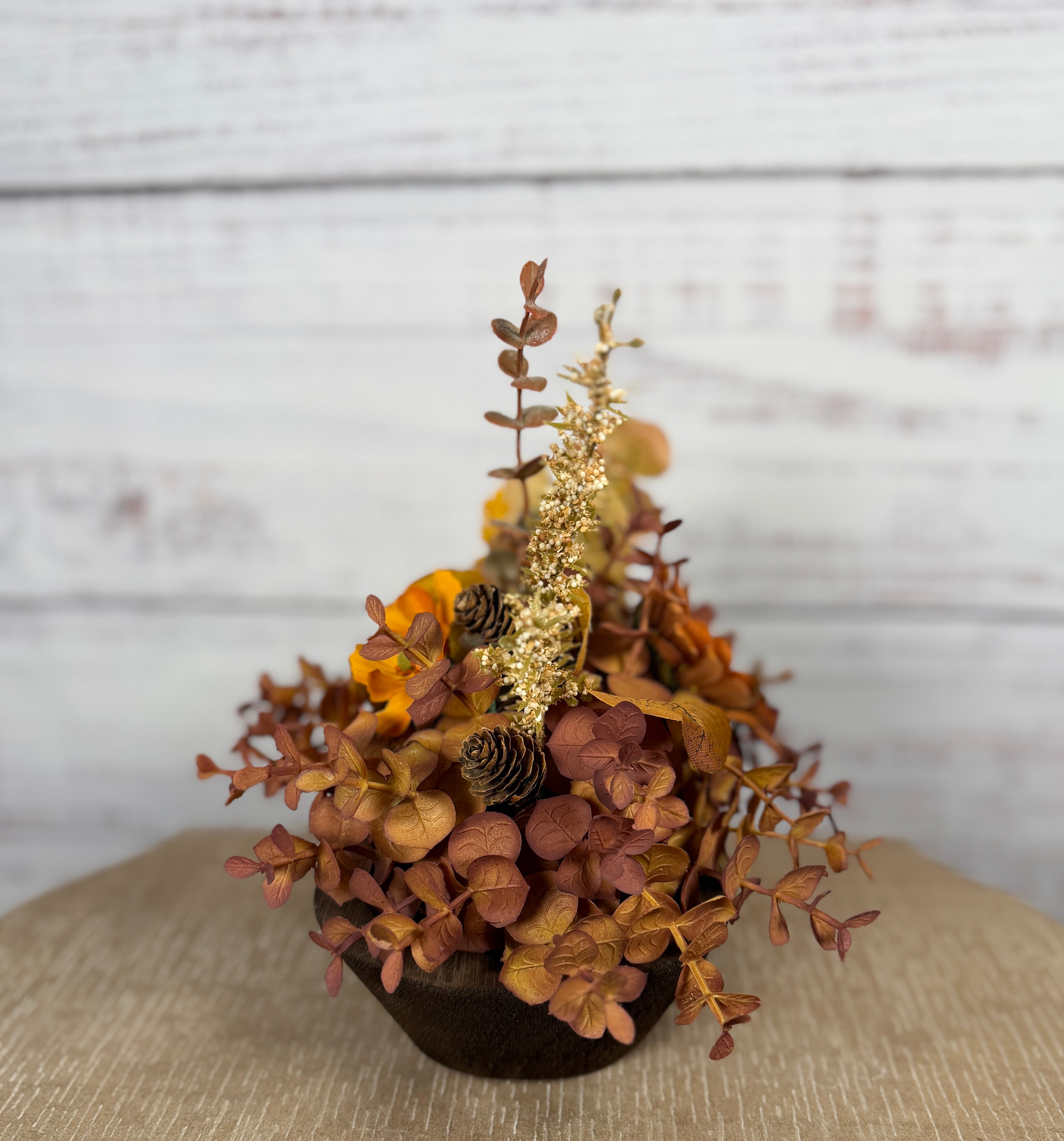Amber Harvest – Petite Fall Dough Bowl Arrangement