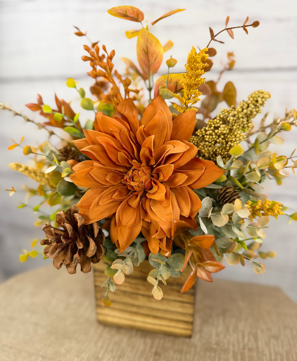 Autumn Dahlia – Rustic Fall Floral Arrangement