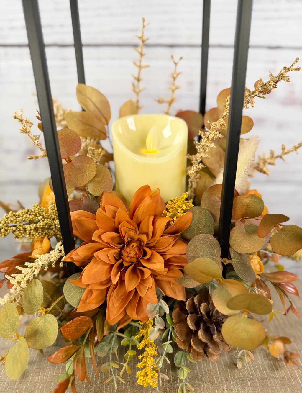 Autumn Glow Lantern Floral Arrangement – 2N