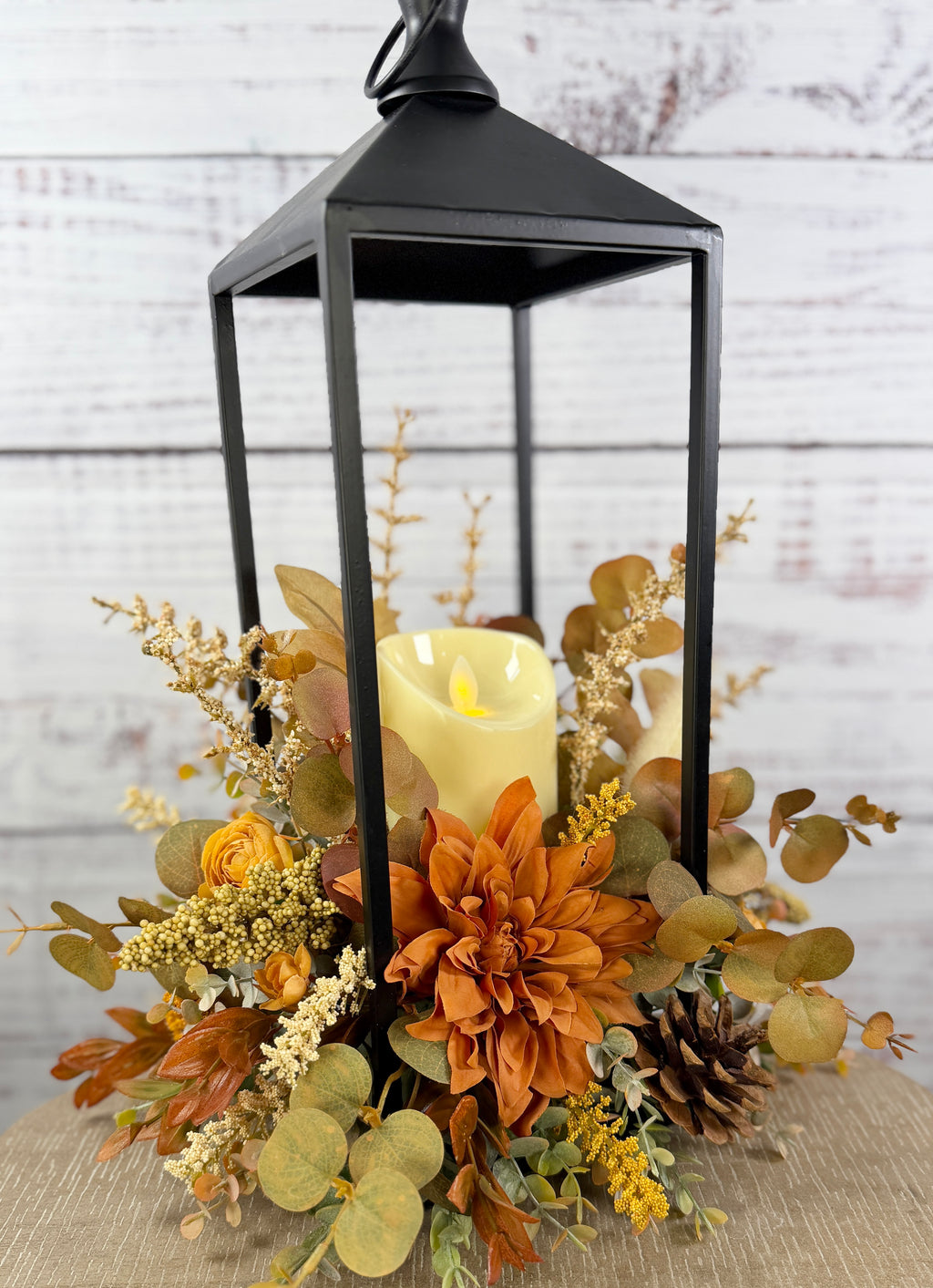 Autumn Glow Lantern Floral Arrangement – 2N