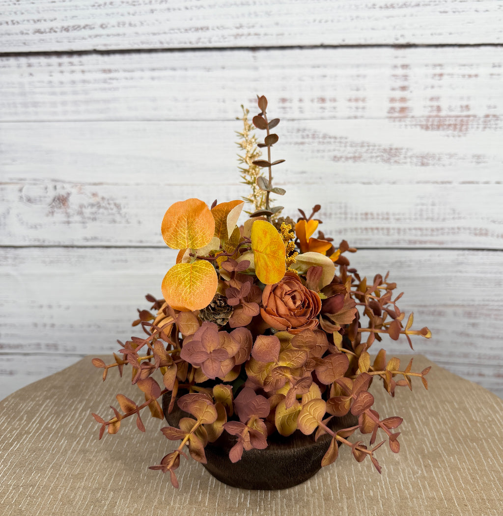 Amber Harvest – Petite Fall Dough Bowl Arrangement