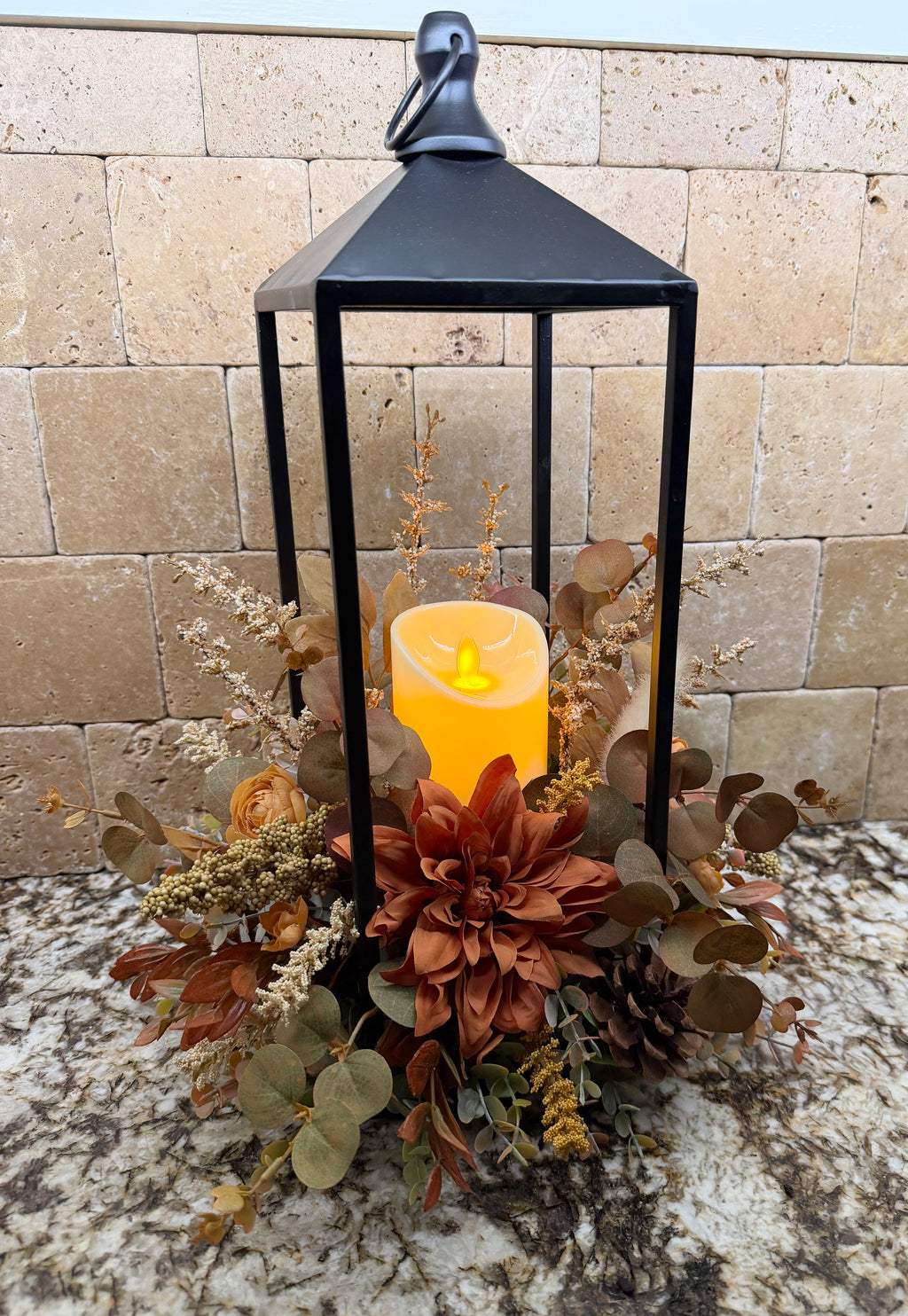 Autumn Glow Lantern Floral Arrangement – 2N