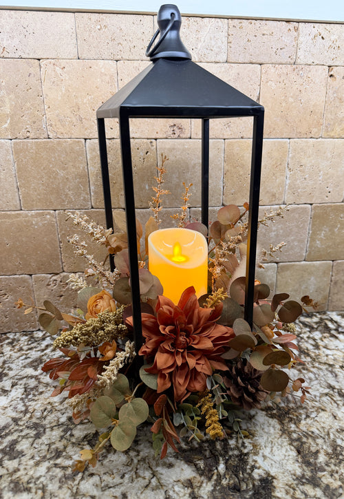 Autumn Glow Lantern Floral Arrangement – 2N