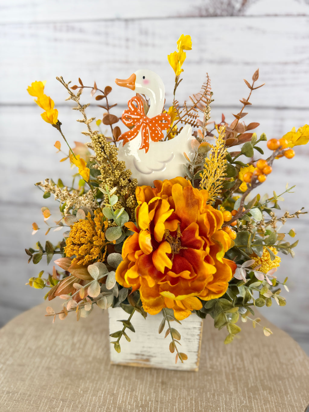 Little Miss Harvest Goose – Fall Floral Arrangement