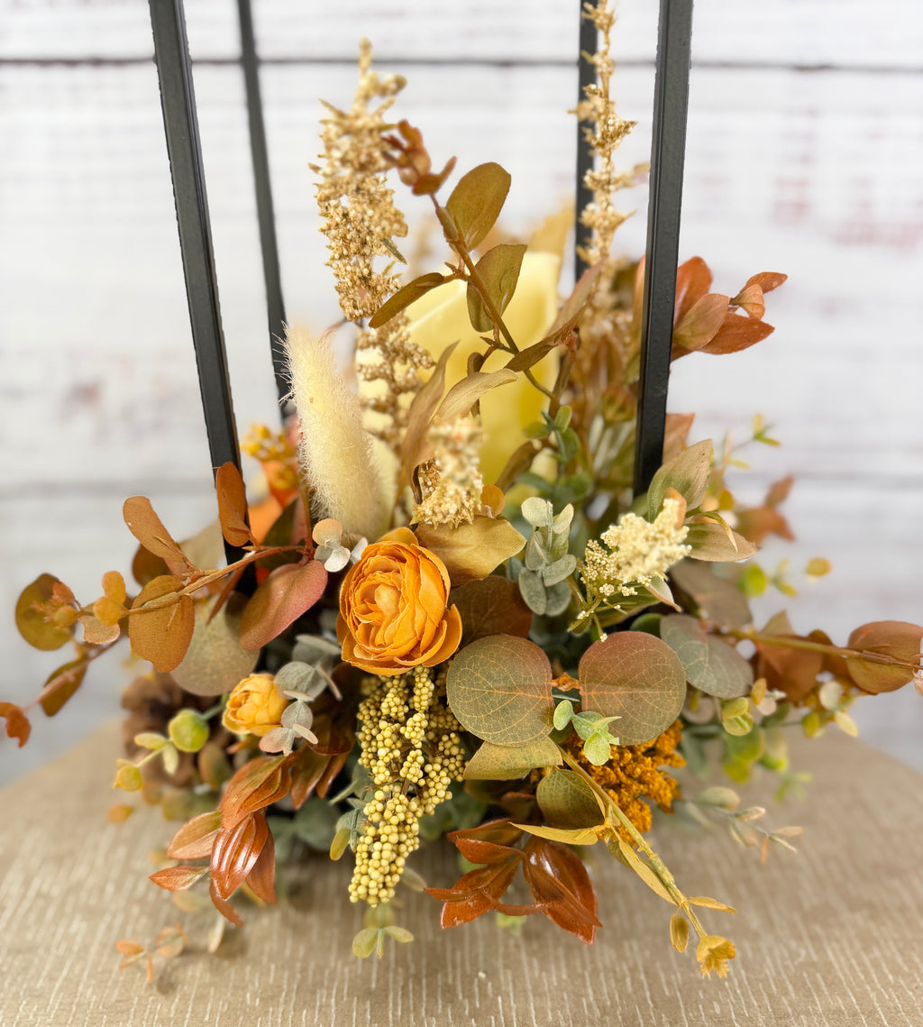 Autumn Glow Lantern Floral Arrangement – 2N