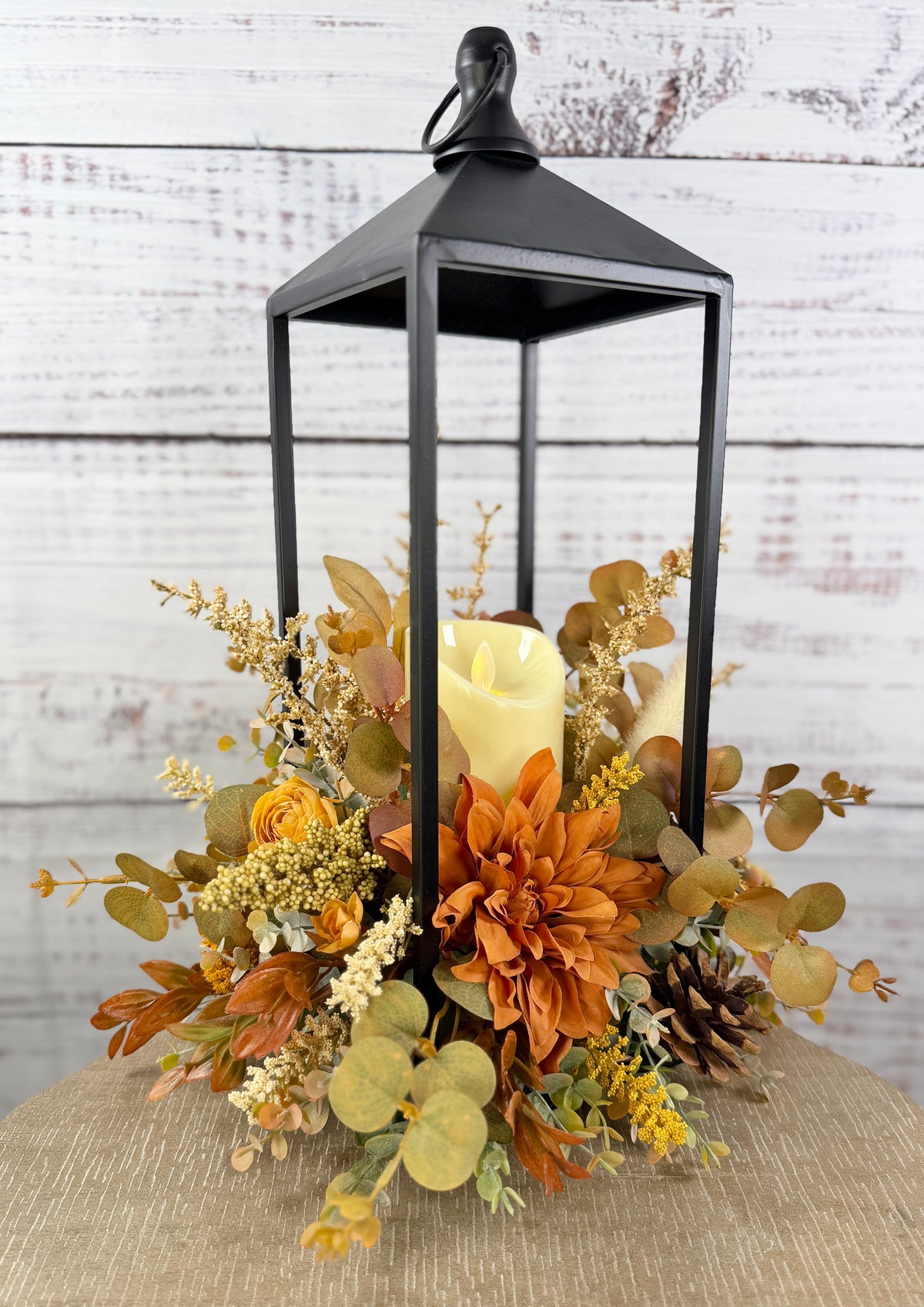 Autumn Glow Lantern Floral Arrangement – 2N