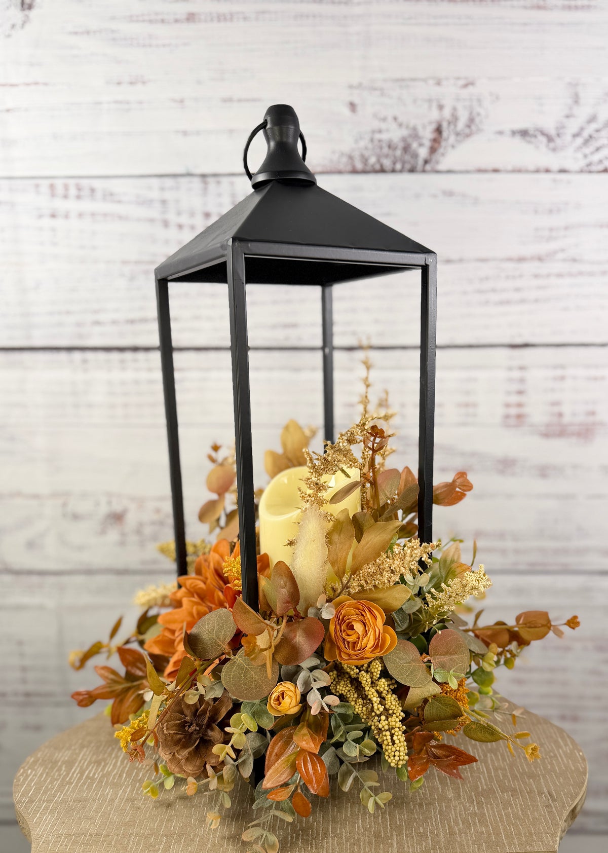 Autumn Glow Lantern Floral Arrangement – 2N