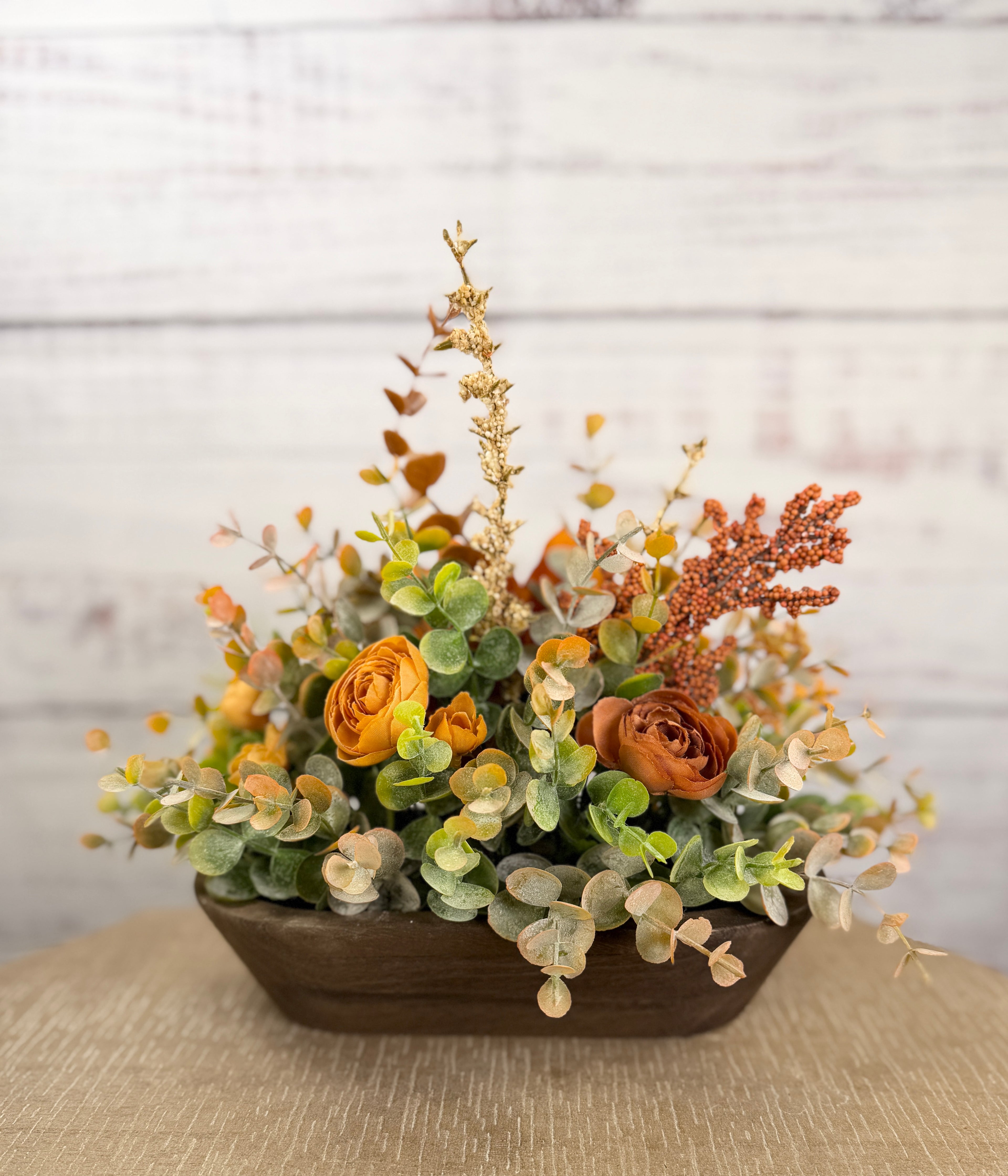 Autumn Ember Petite Dough Bowl Fall Floral Arrangement