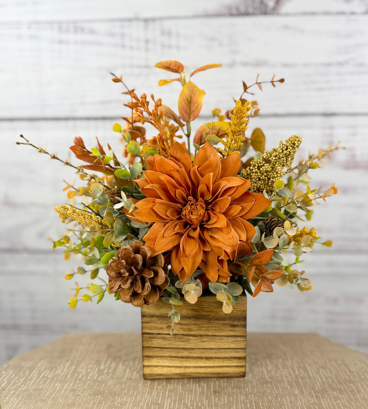 Autumn Dahlia – Rustic Fall Floral Arrangement