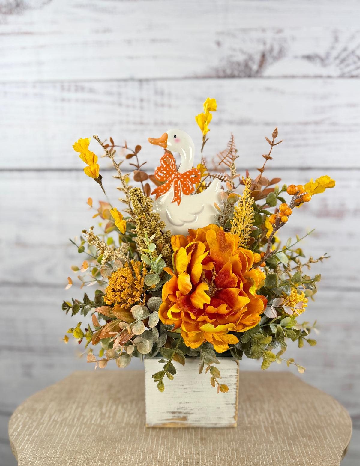 Little Miss Harvest Goose – Fall Floral Arrangement