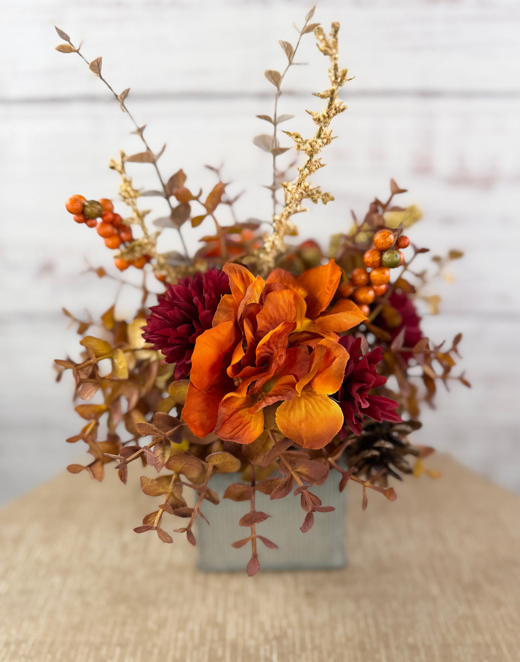 Cider & Crimson Fall Floral Arrangement