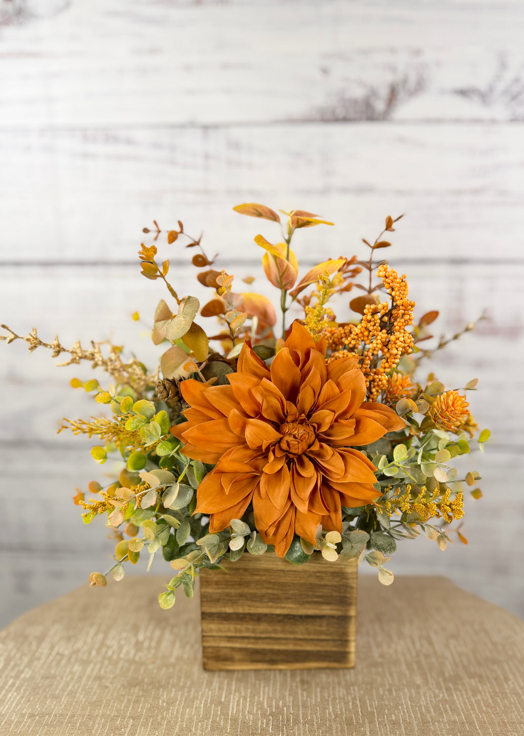 Autumn Dahlia – Rustic Fall Floral Arrangement