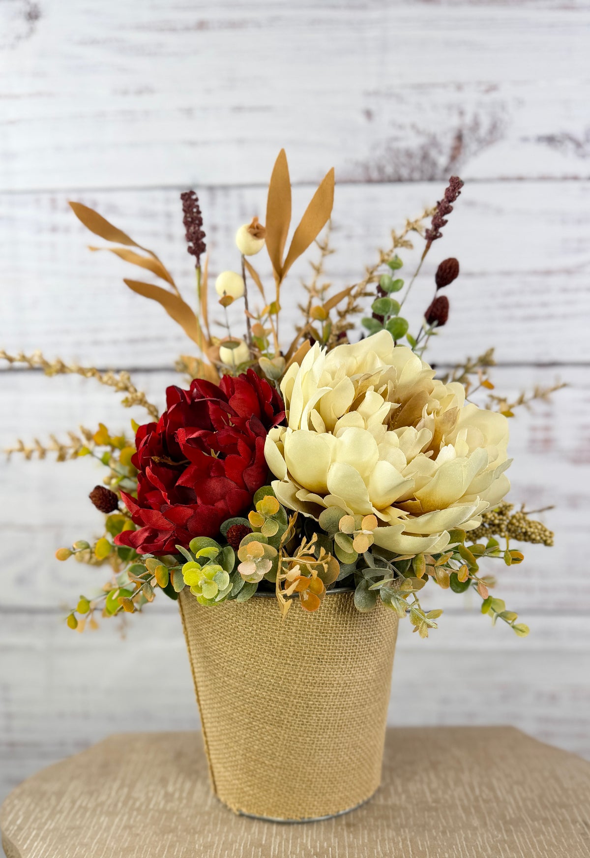 Cranberry Cottage – Burgundy Sunflower Fall Floral Arrangement