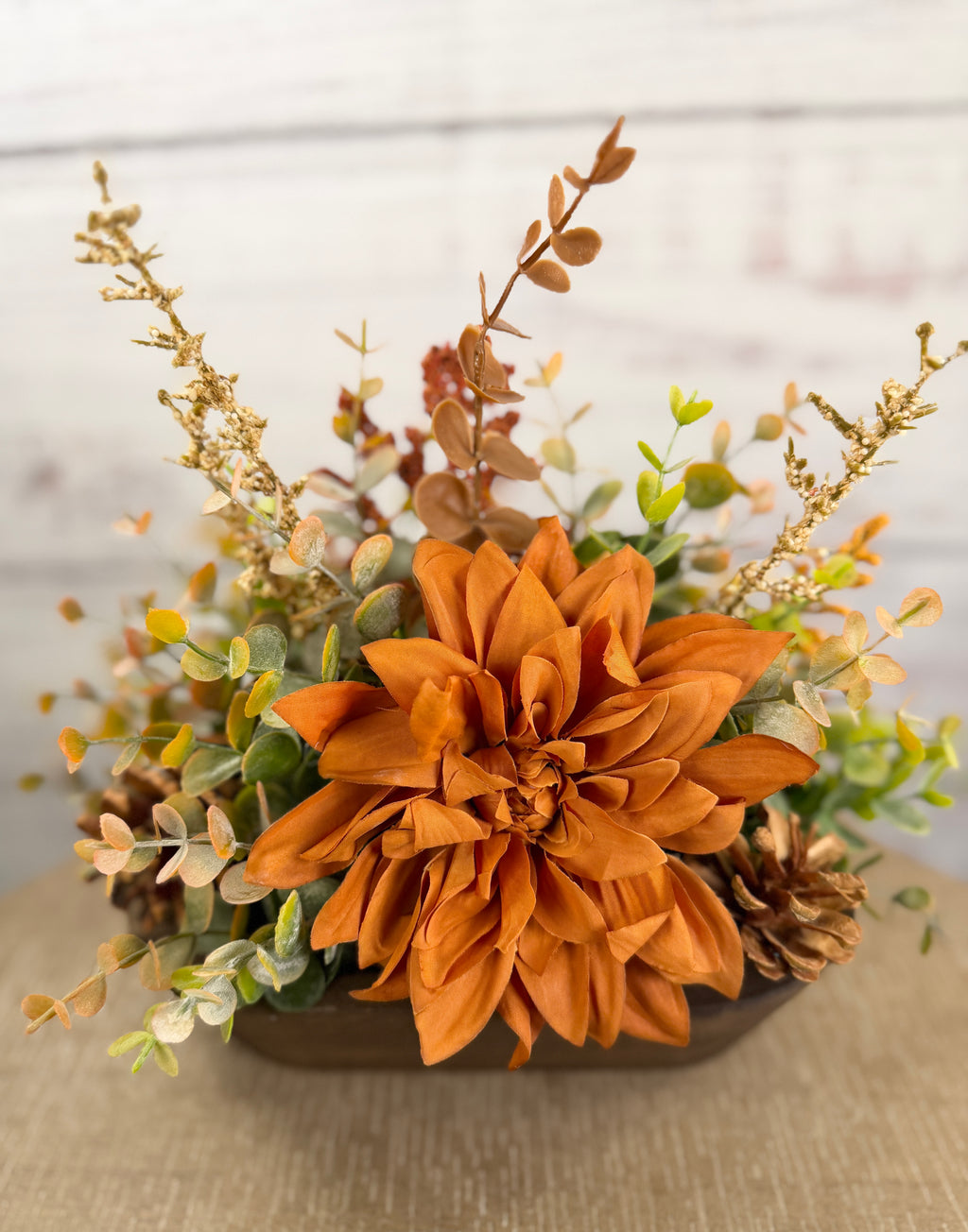 Copperwood Harvest - Petite Fall Dough Bowl Arrangement