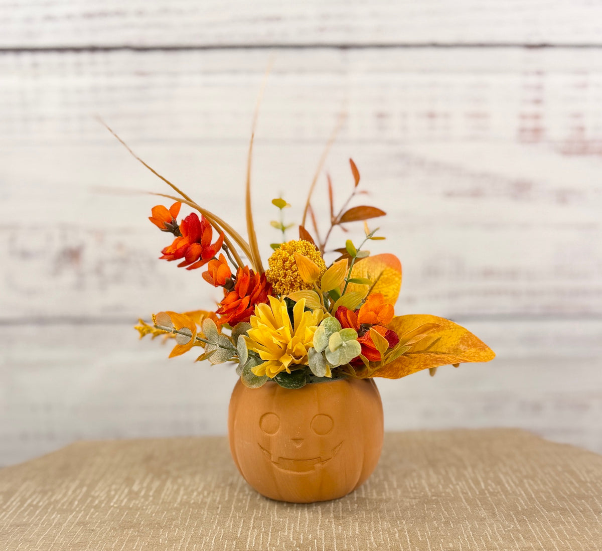 Pumpkin Sunshine – Fall Pumpkin Floral Arrangement