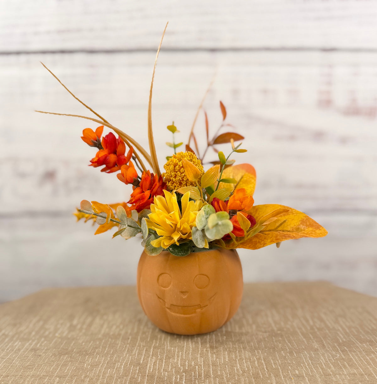 Pumpkin Sunshine – Fall Pumpkin Floral Arrangement