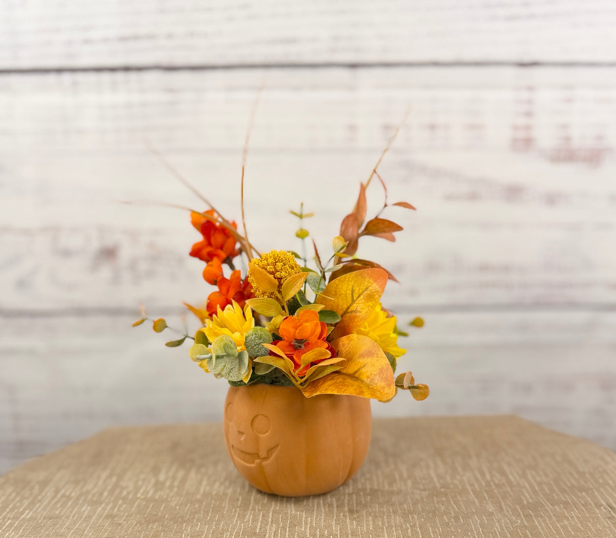 Pumpkin Sunshine – Fall Pumpkin Floral Arrangement