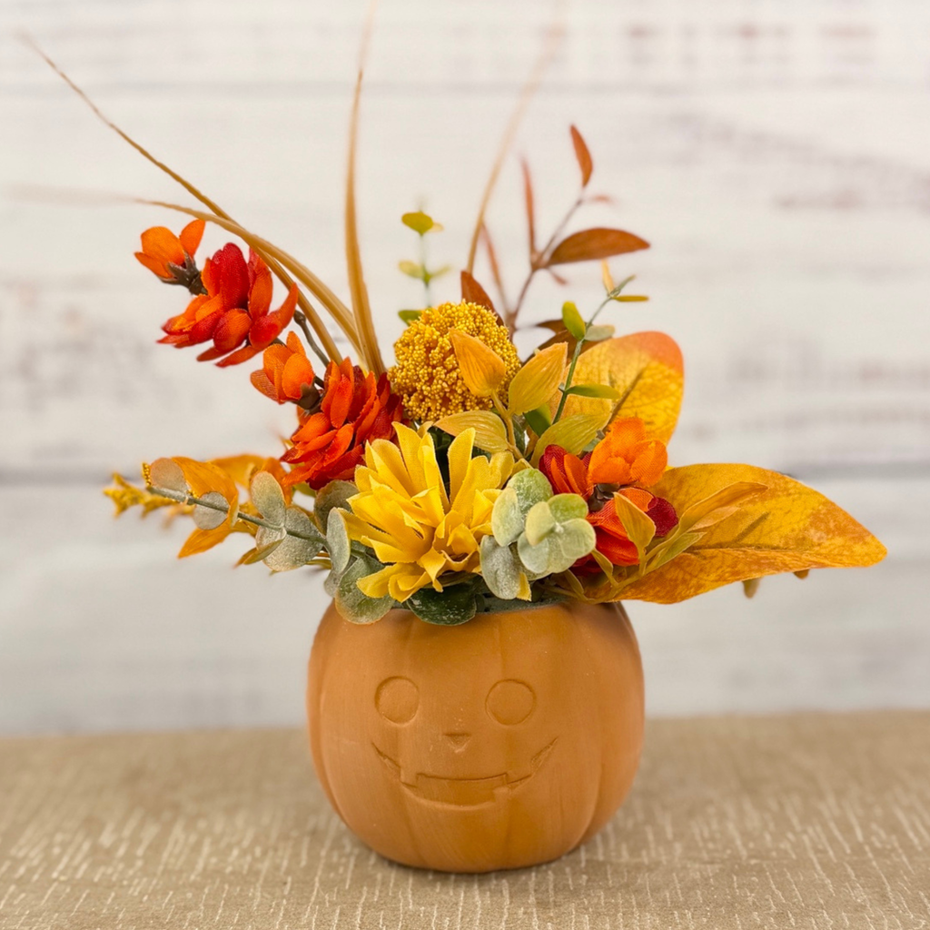 Pumpkin Sunshine – Fall Pumpkin Floral Arrangement