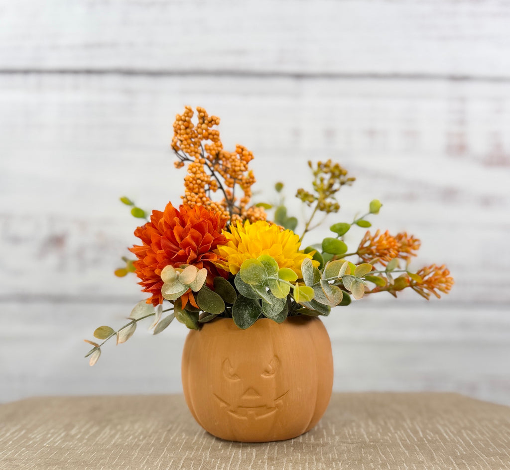 Little Jack Harvest – Fall Pumpkin Floral Arrangement