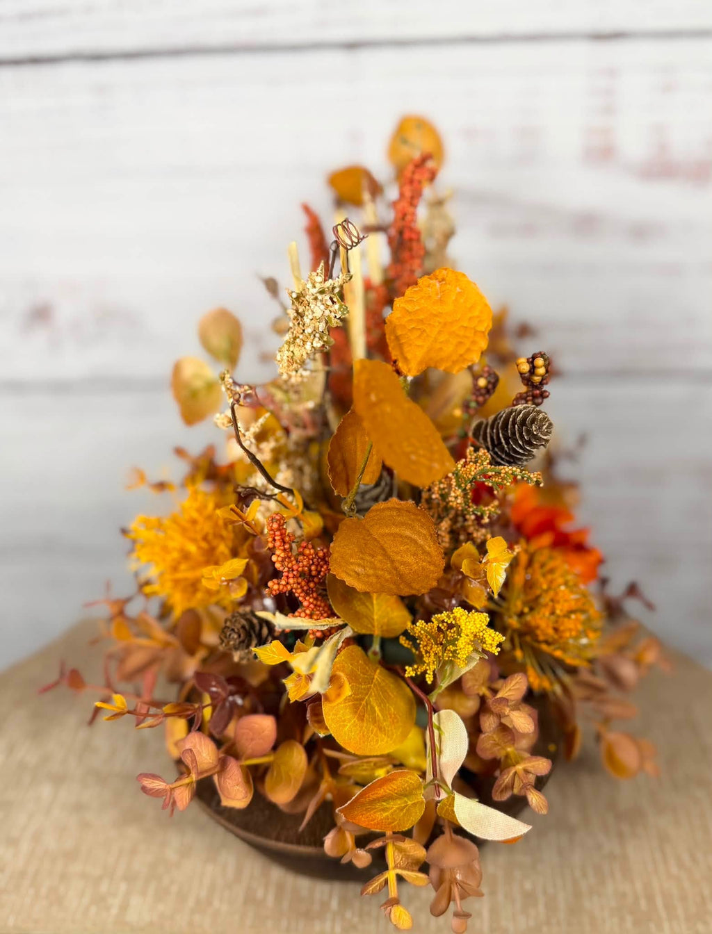 Burnt Orange Harvest Dough Bowl | Orange, Gold & Mauve