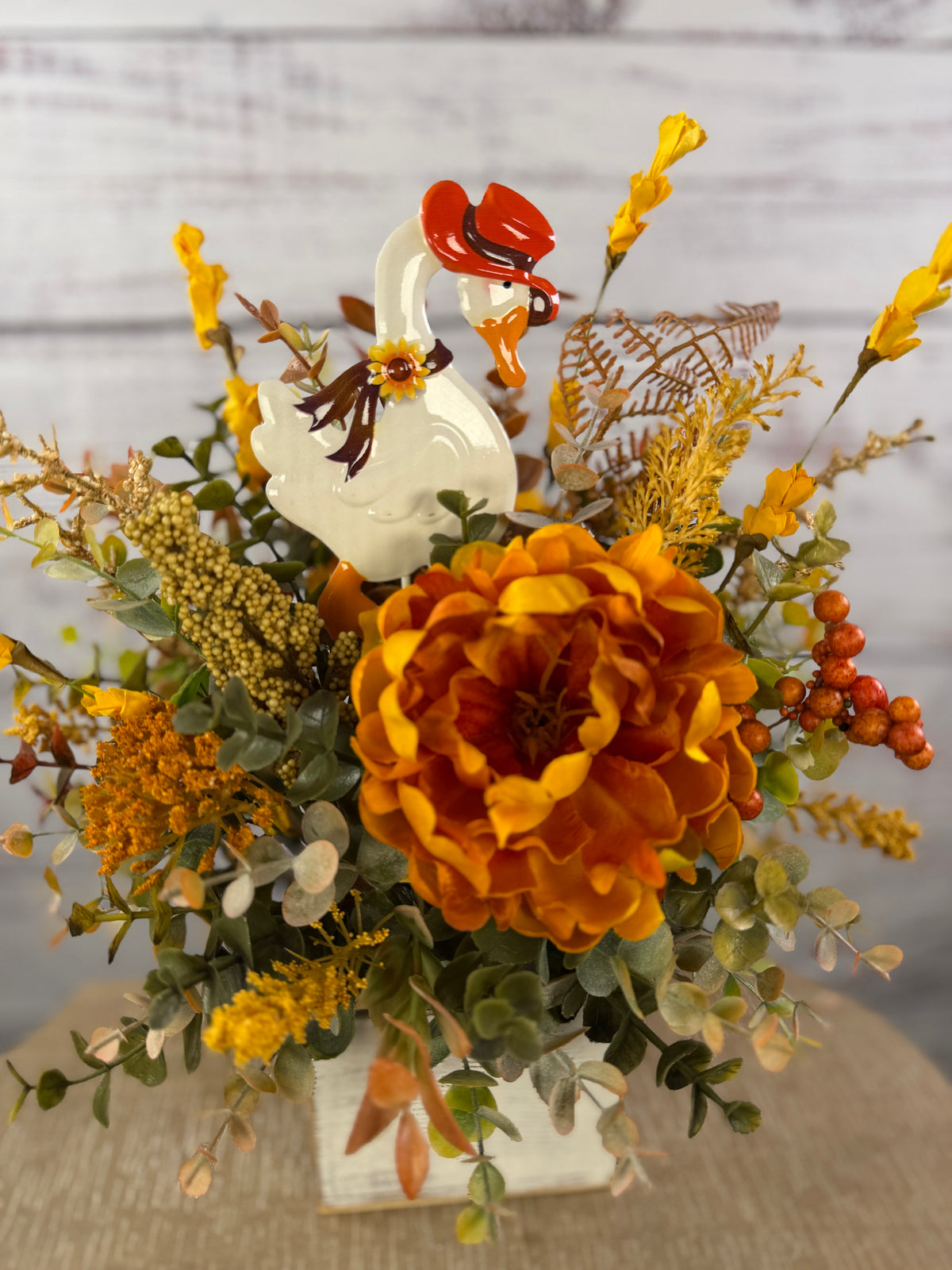 Howdy Harvest Goose – Fall Floral Arrangement
