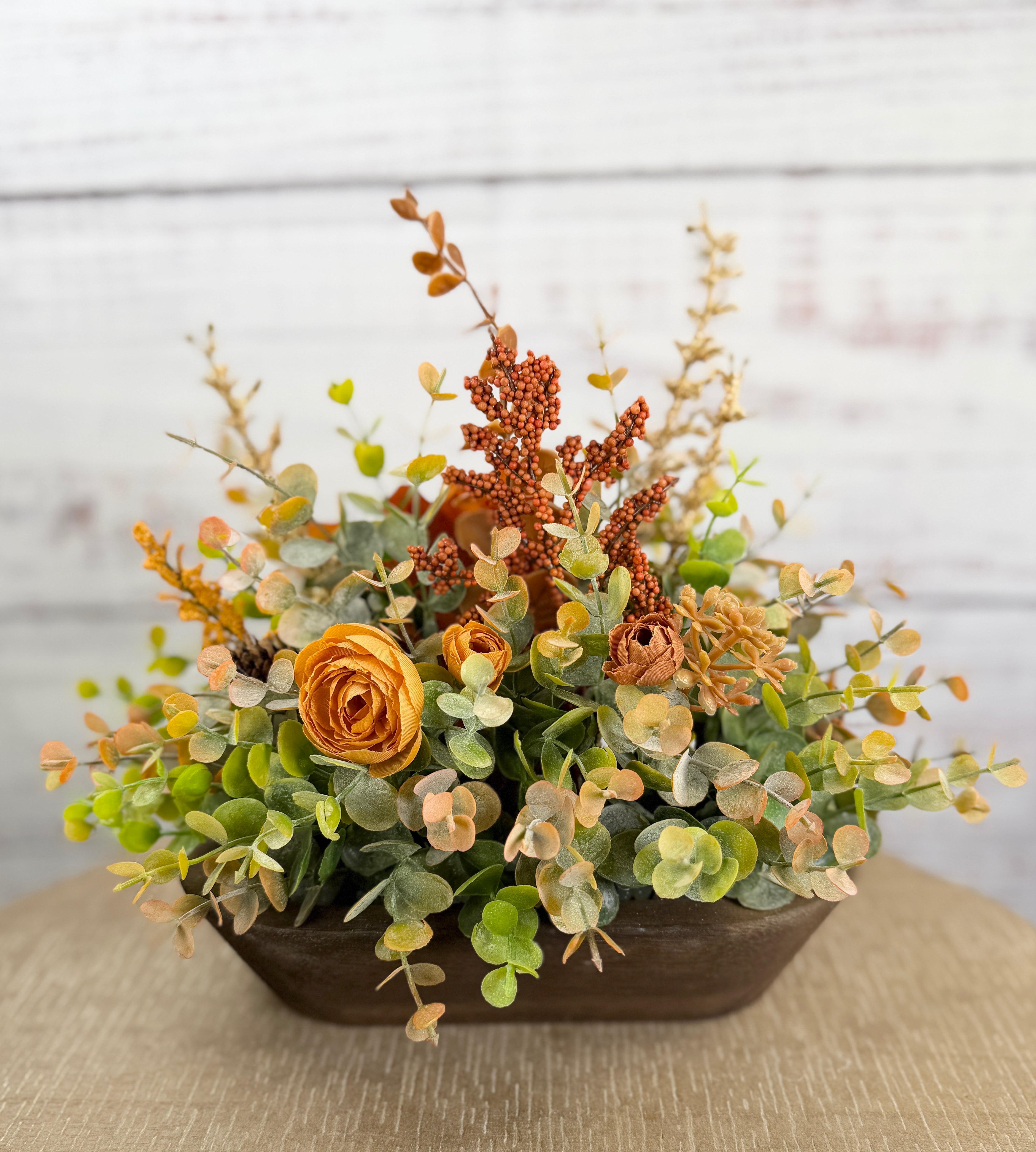 Copperwood Harvest - Petite Fall Dough Bowl Arrangement