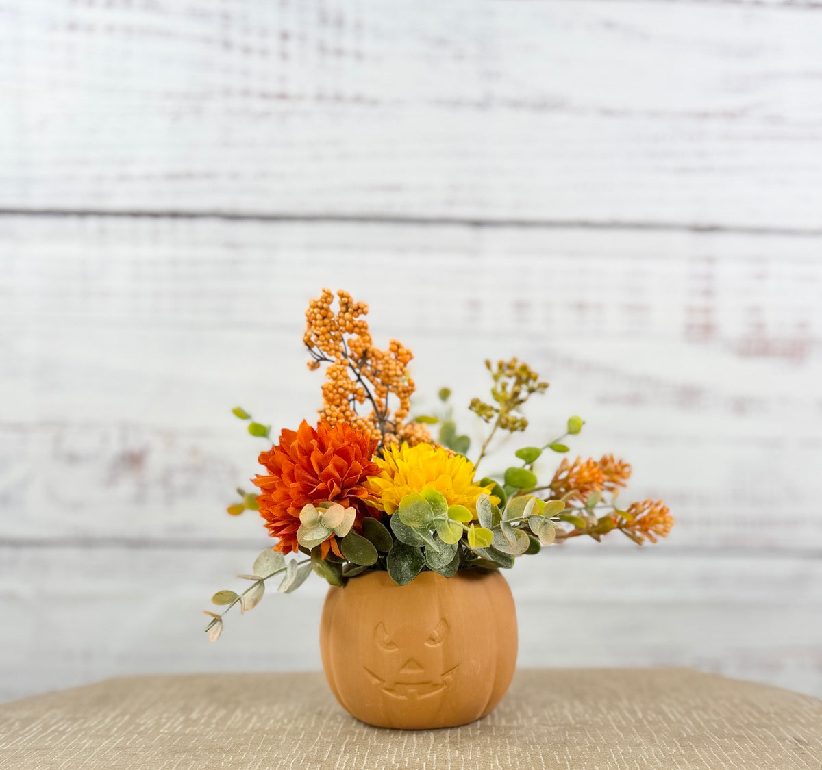 Little Jack Harvest – Fall Pumpkin Floral Arrangement