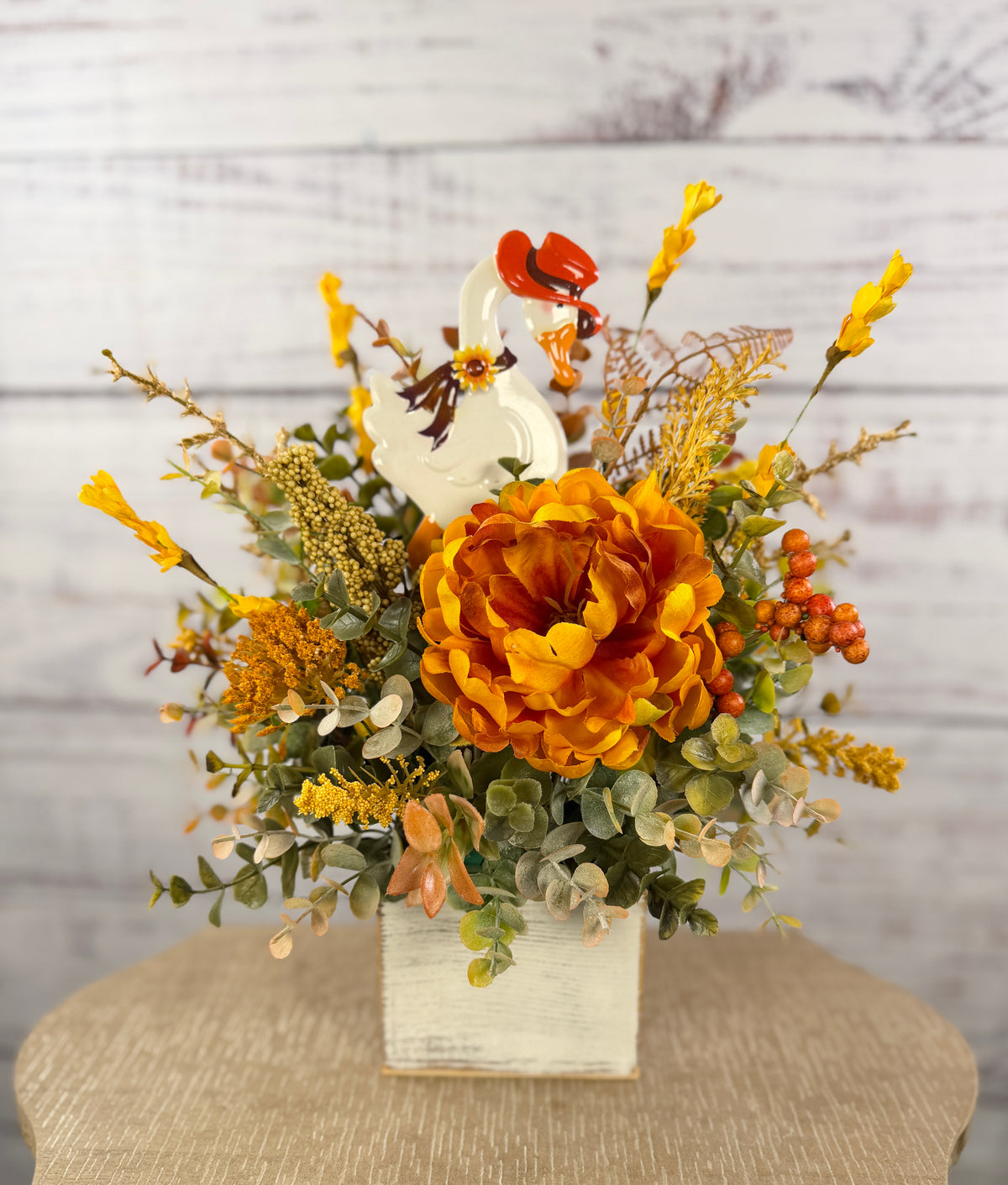 Howdy Harvest Goose – Fall Floral Arrangement