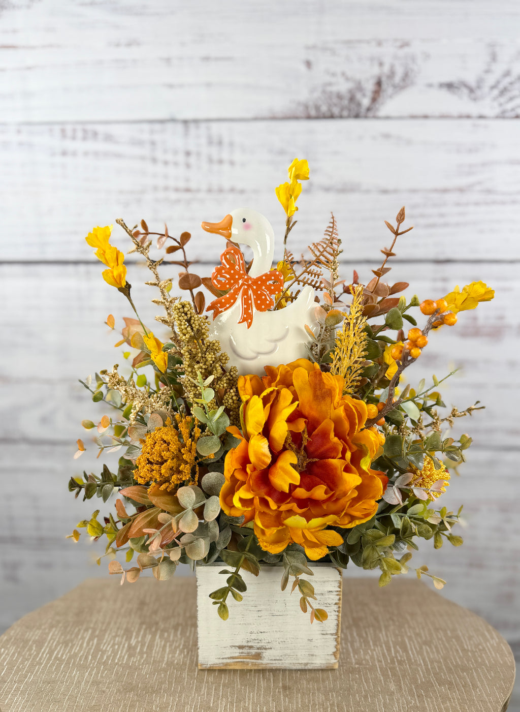 Little Miss Harvest Goose – Fall Floral Arrangement