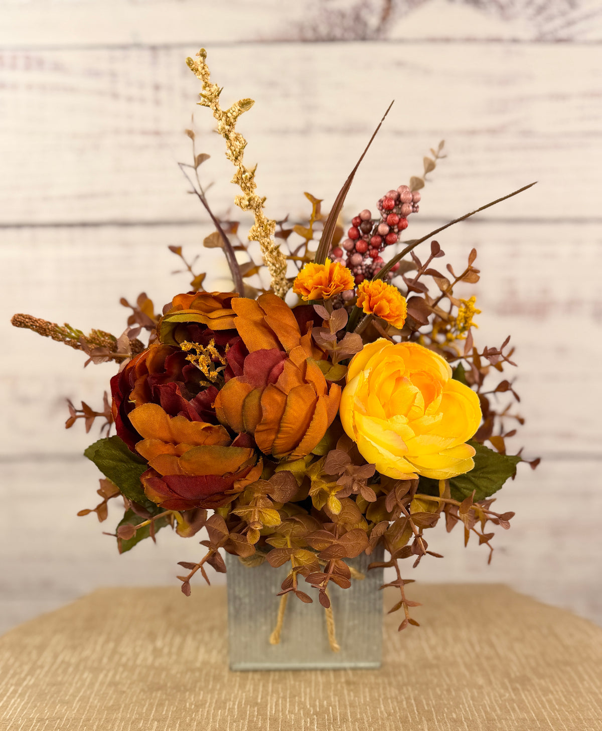 Honey & Rust Fall Floral Arrangement