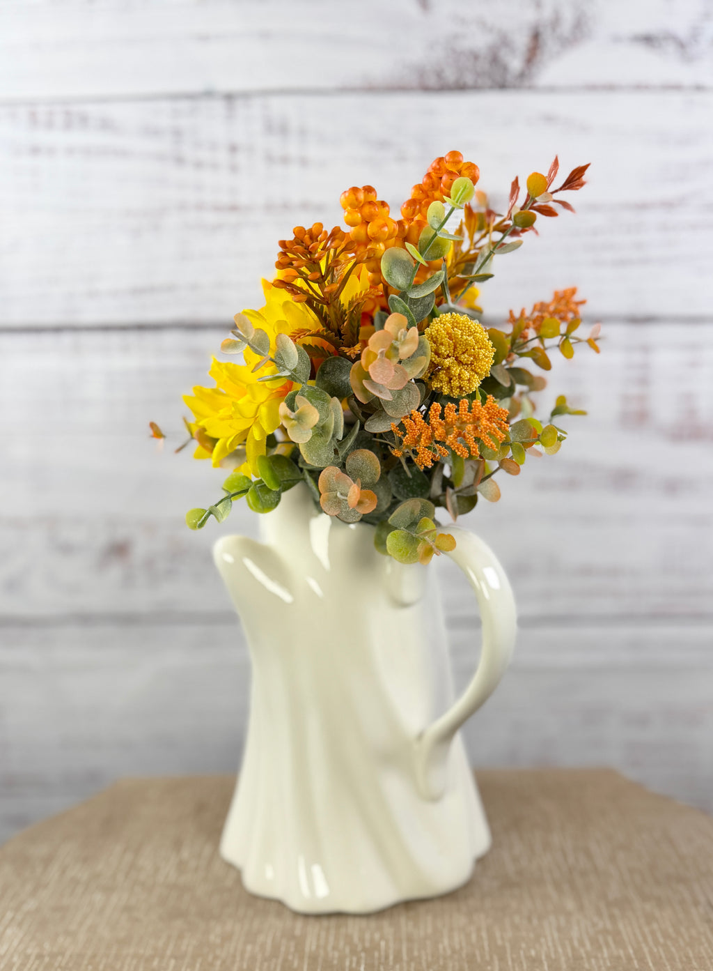 Boo in Bloom – Ceramic Ghost Fall Floral Arrangement