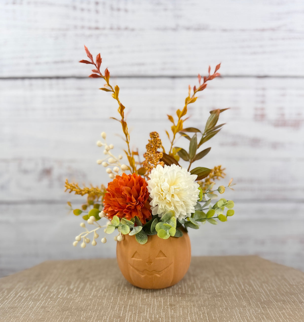 October Jack – Fall Jack O’ Lantern Floral Arrangement