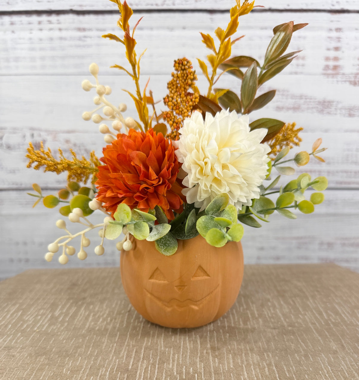 October Jack – Fall Jack O’ Lantern Floral Arrangement