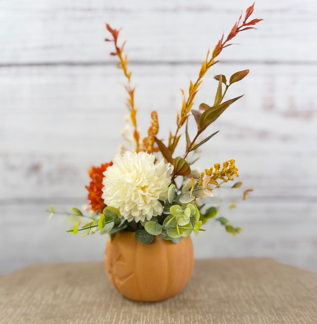 October Jack – Fall Jack O’ Lantern Floral Arrangement