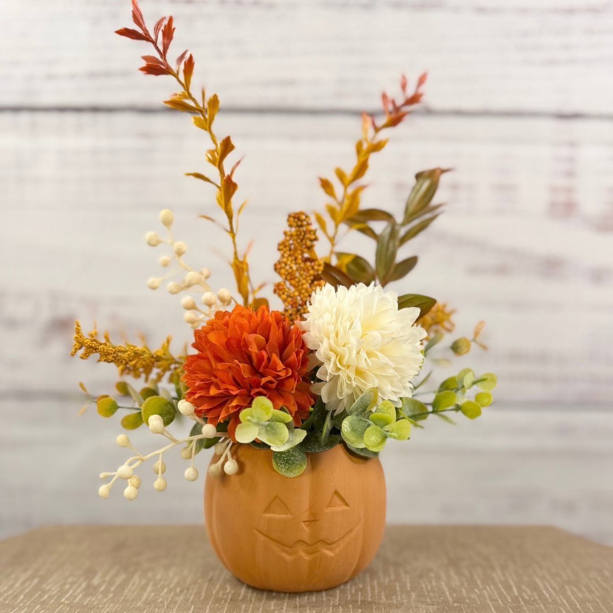 October Jack – Fall Jack O’ Lantern Floral Arrangement