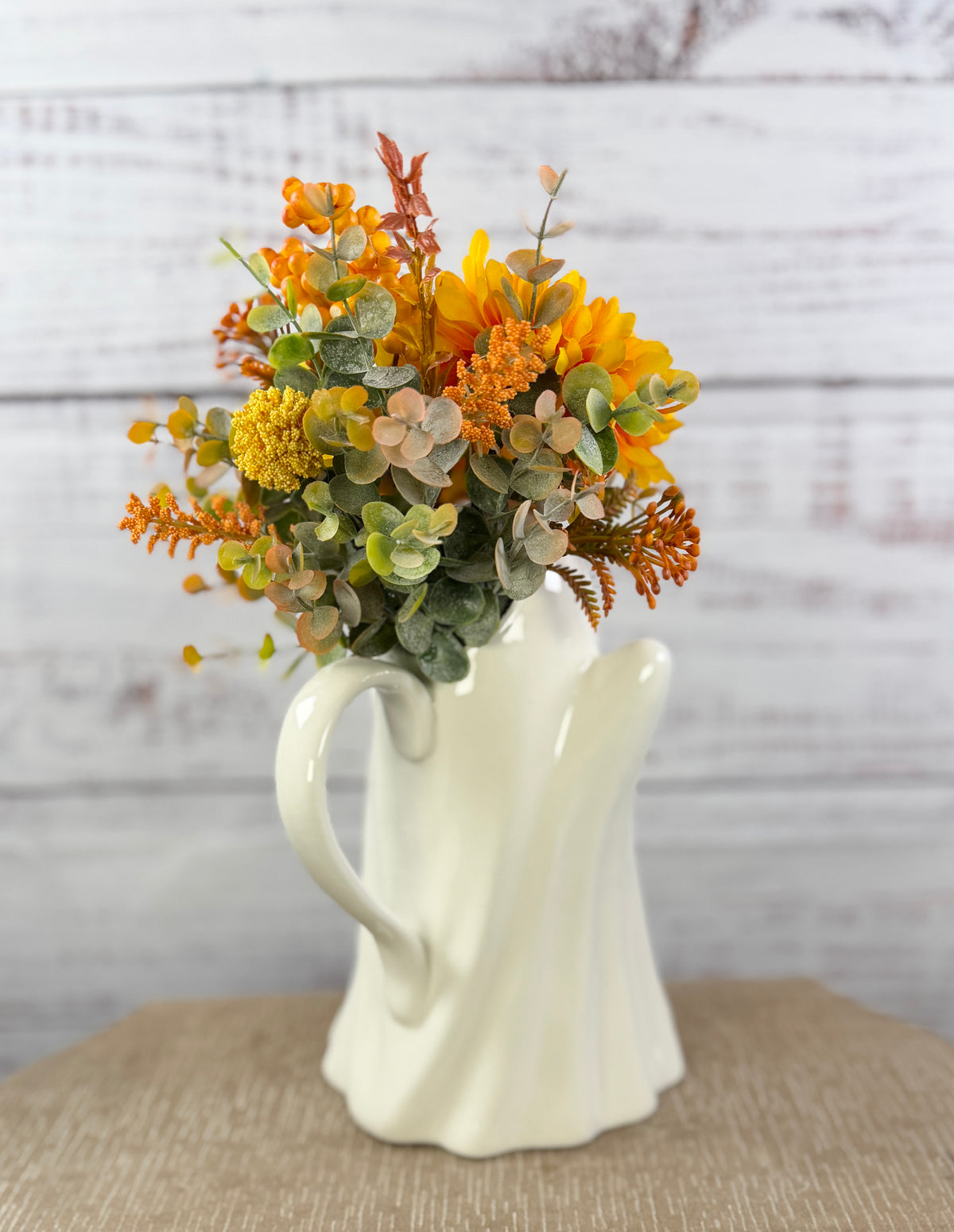 Boo in Bloom – Ceramic Ghost Fall Floral Arrangement