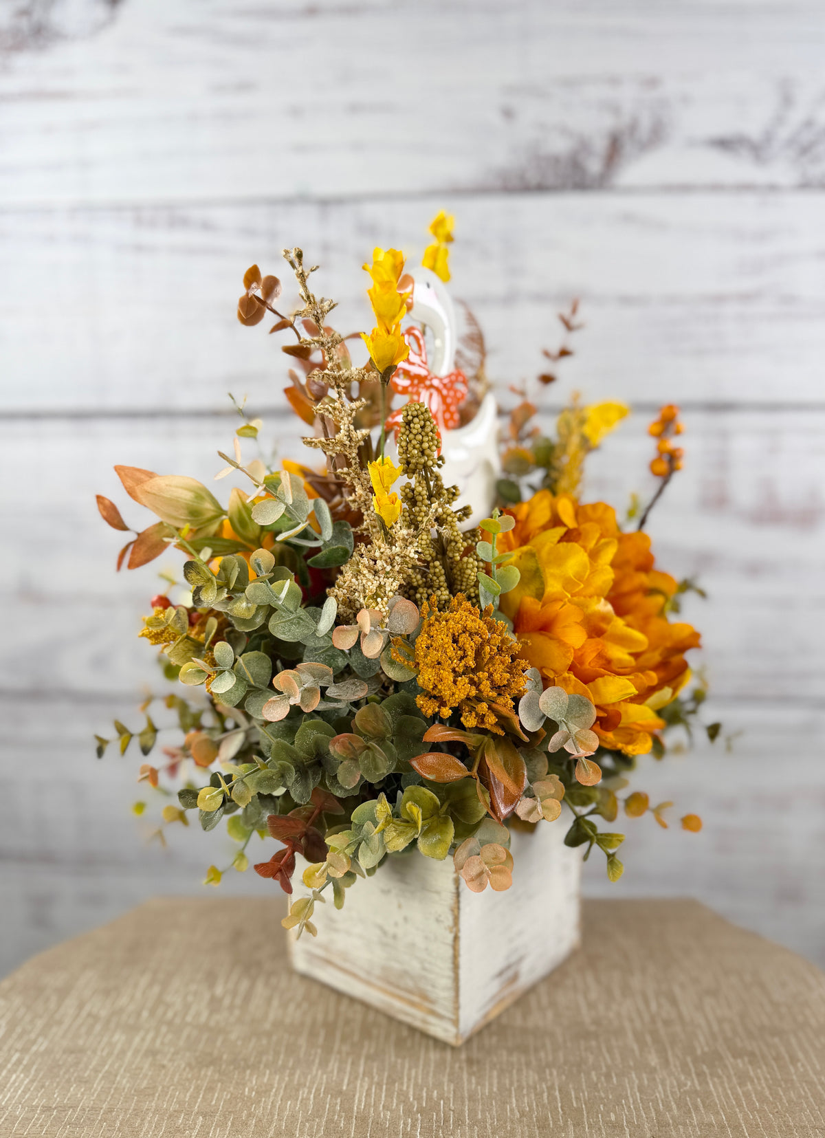 Little Miss Harvest Goose – Fall Floral Arrangement