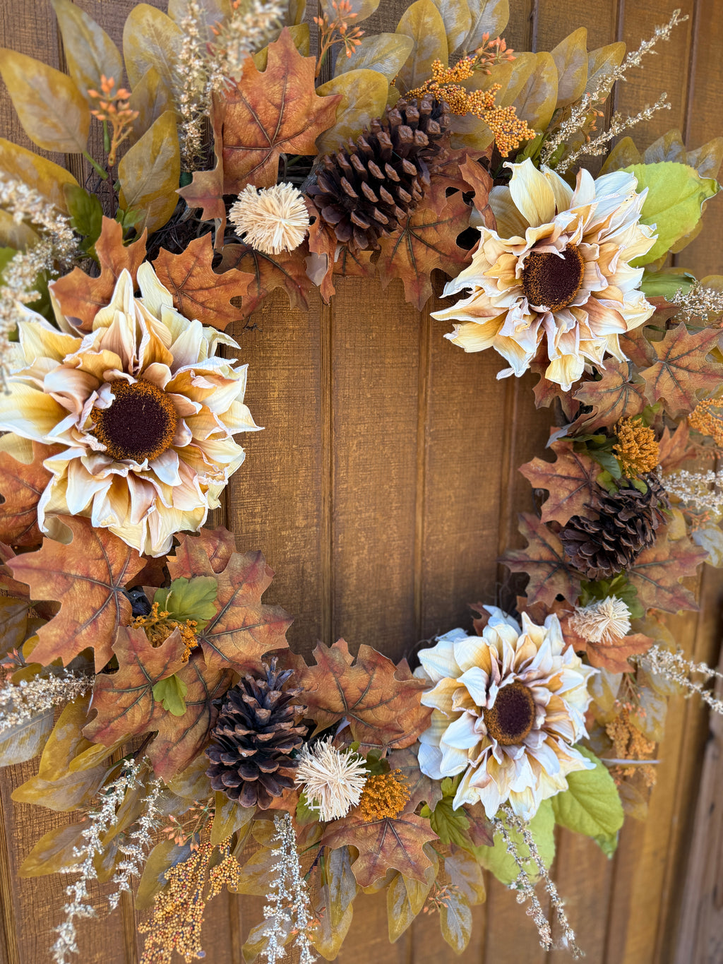 Oversized 35” Rustic Fall Sunflower Wreath