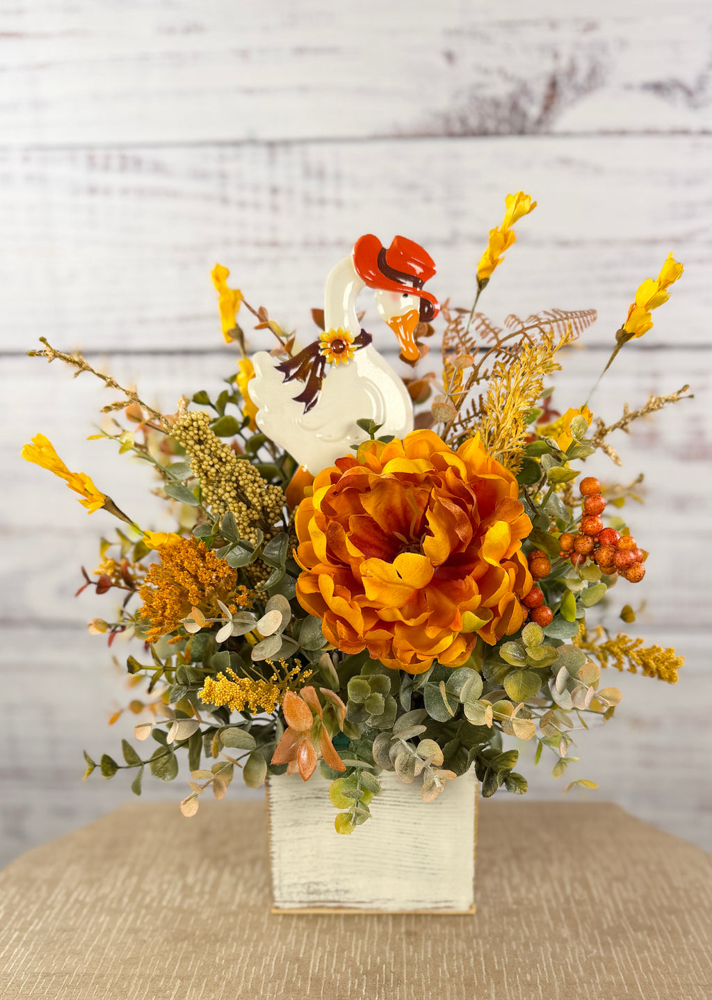 Howdy Harvest Goose – Fall Floral Arrangement