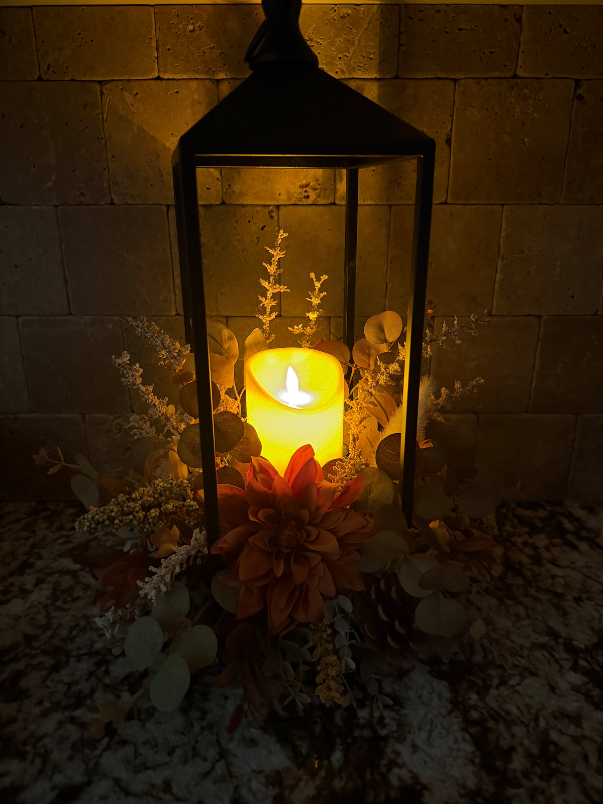 Autumn Glow Lantern Floral Arrangement – 2N