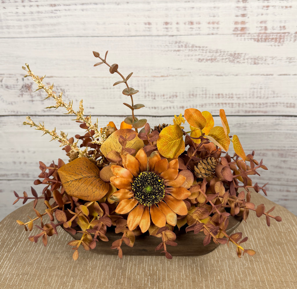 Amber Harvest – Petite Fall Dough Bowl Arrangement