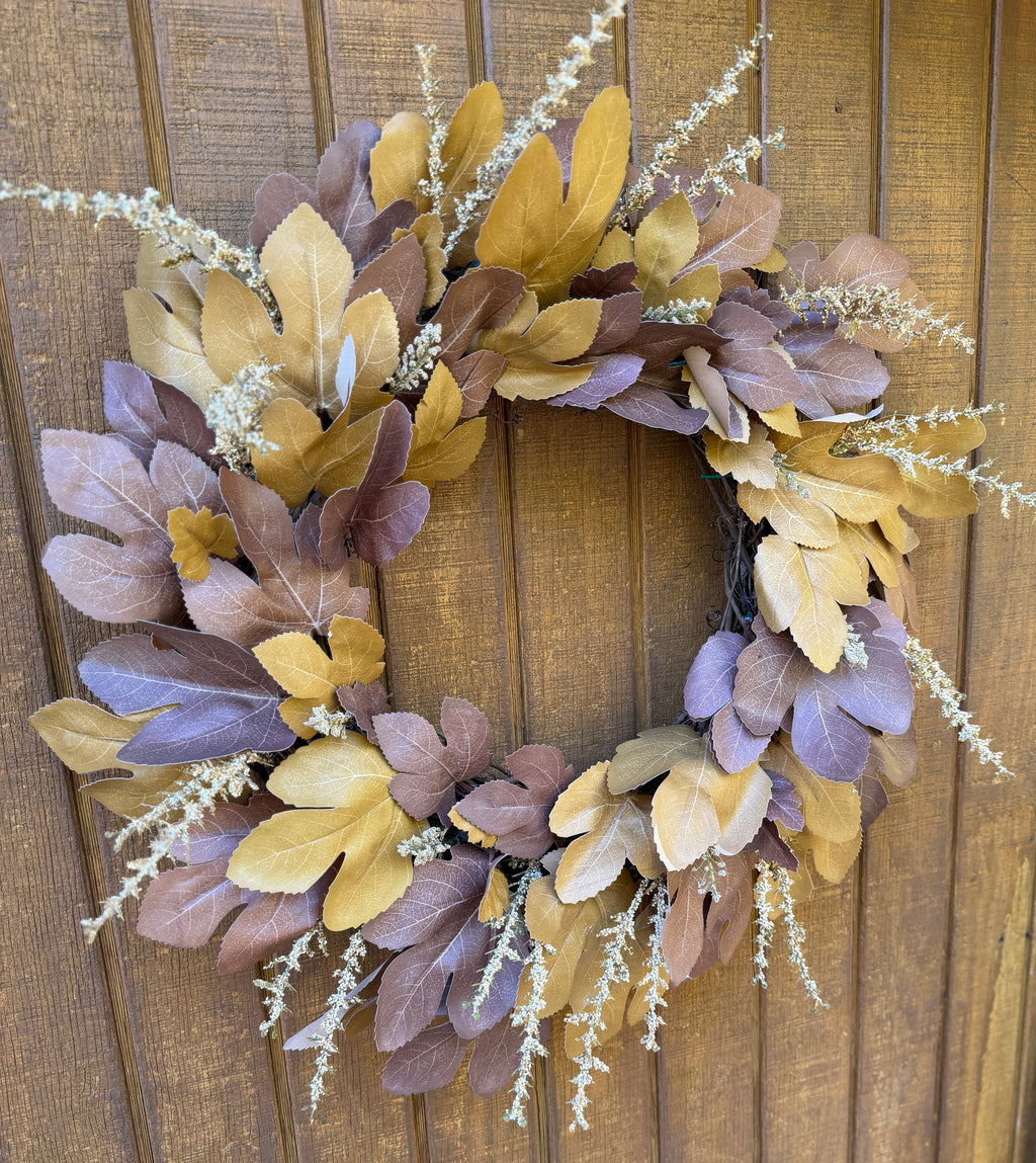 Muted Harvest Fall Leaf Wreath – 28.5”