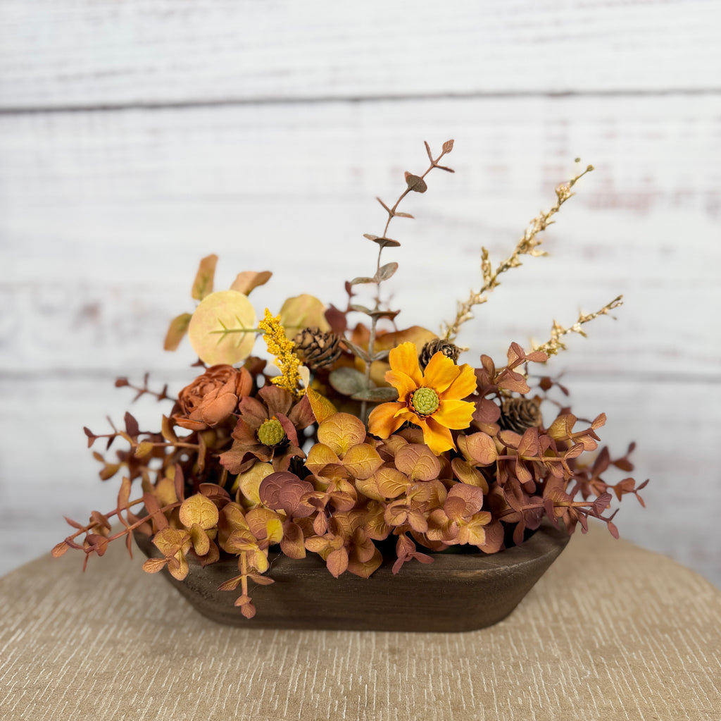 Amber Harvest – Petite Fall Dough Bowl Arrangement