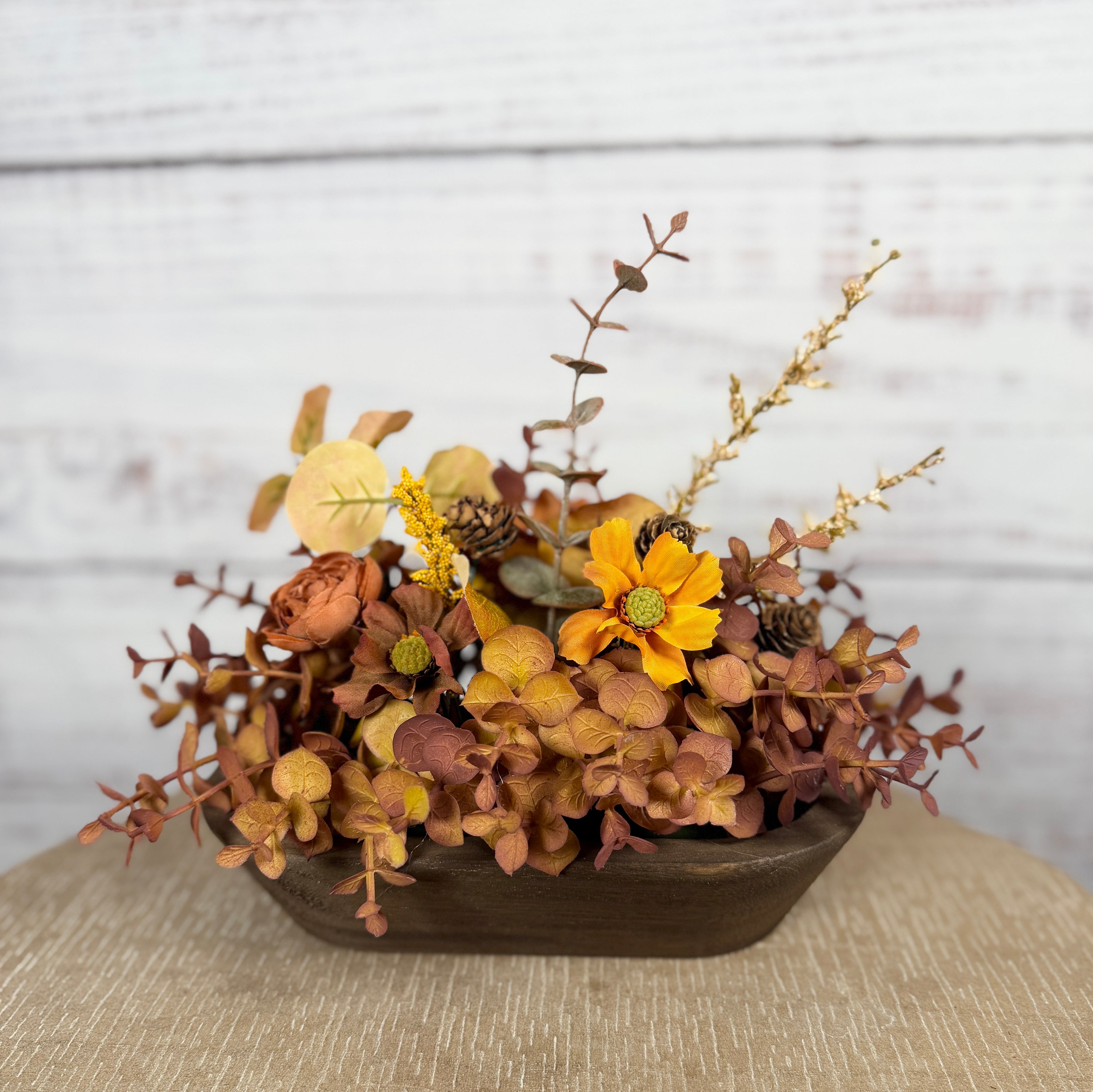 Amber Harvest – Petite Fall Dough Bowl Arrangement