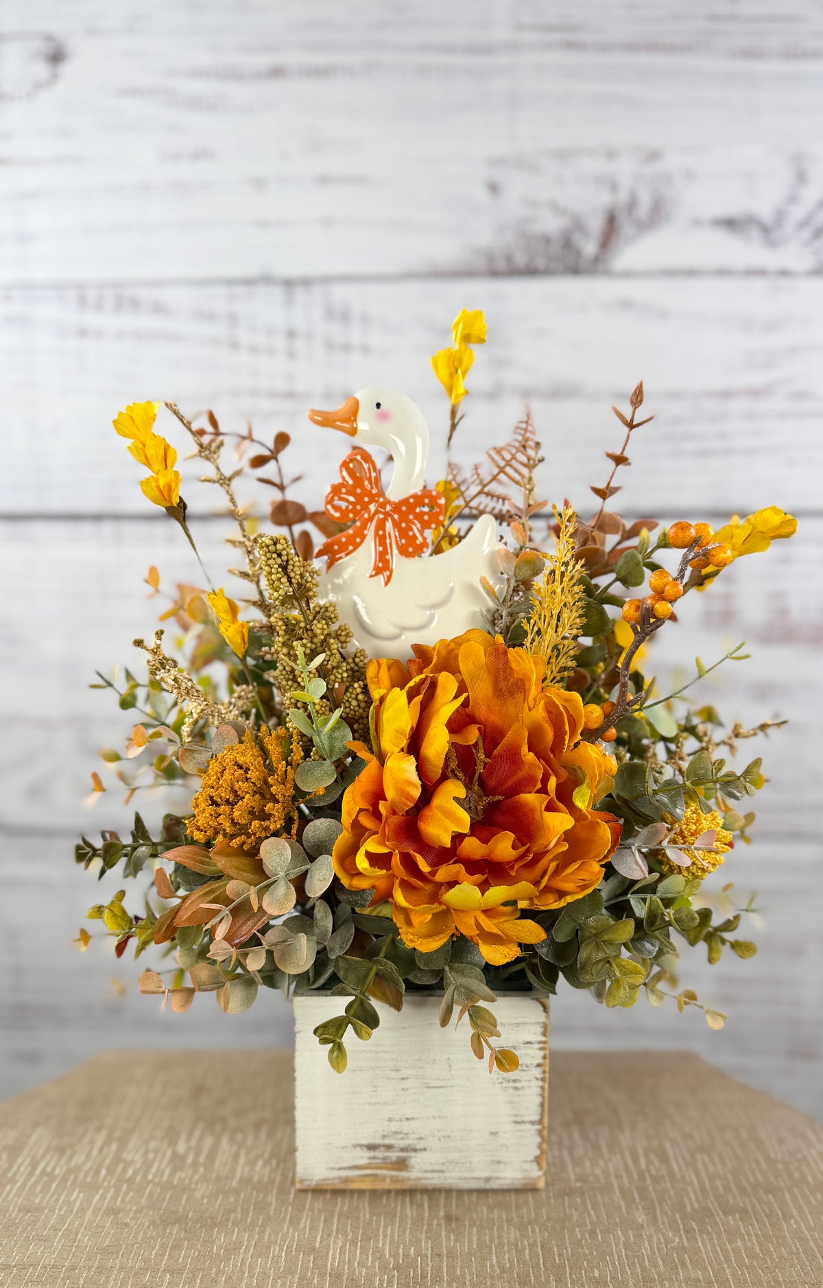Little Miss Harvest Goose – Fall Floral Arrangement