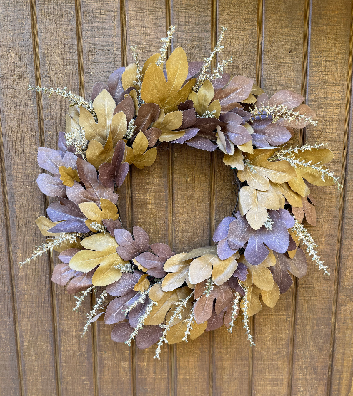 Muted Harvest Fall Leaf Wreath – 28.5”