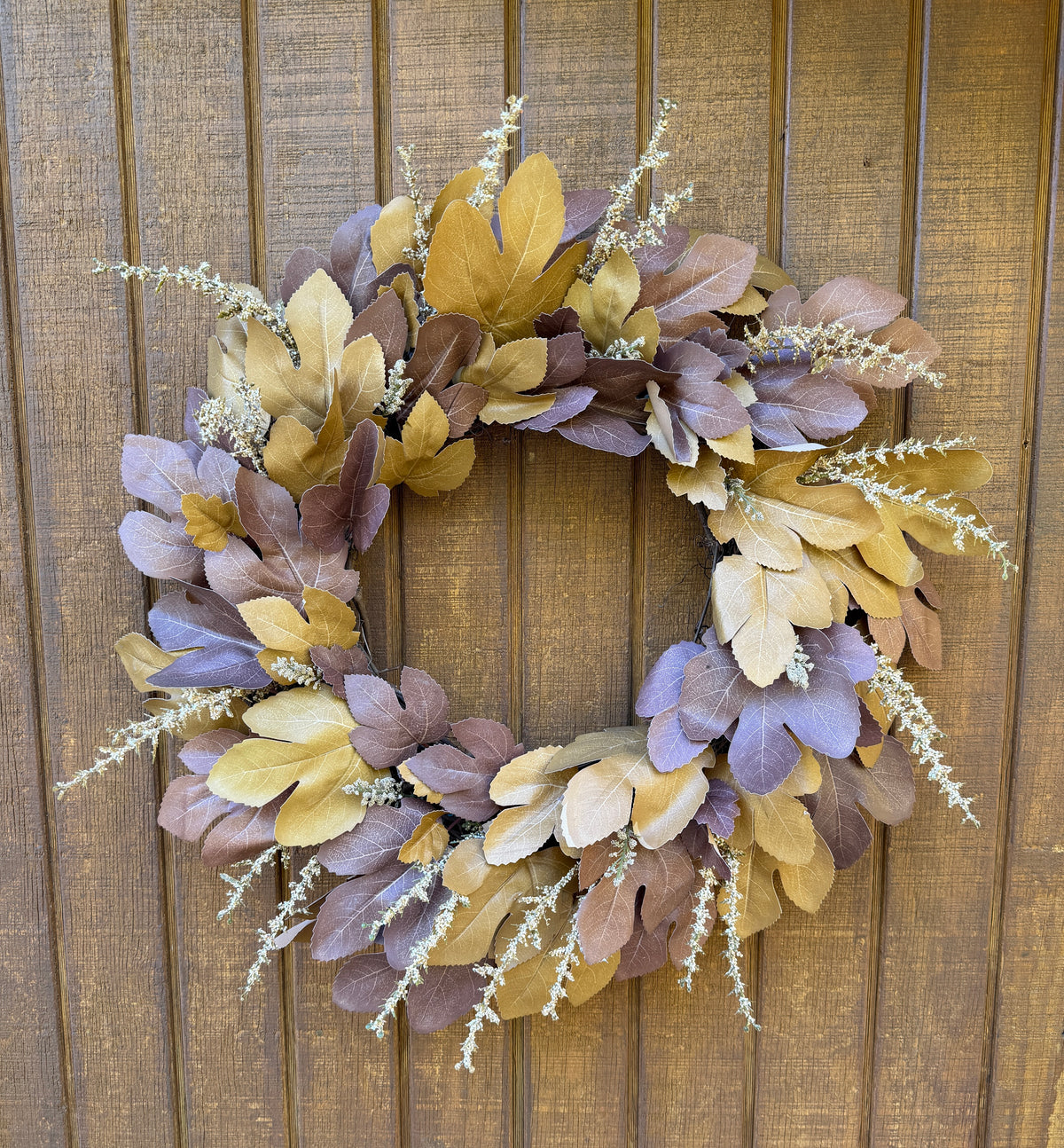 Muted Harvest Fall Leaf Wreath – 28.5”