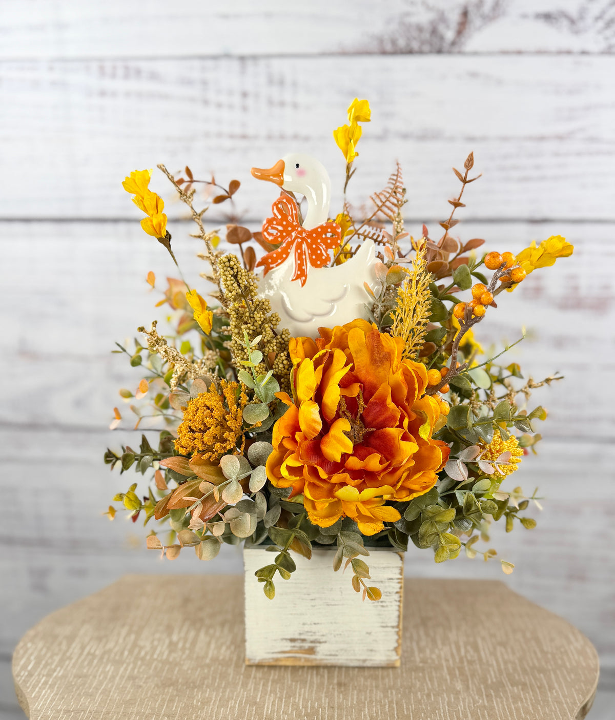 Little Miss Harvest Goose – Fall Floral Arrangement